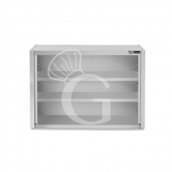 Armario de pared de acero inoxidable con 2 estantes, L 800 mm x P 400 mm x A 1000 mm