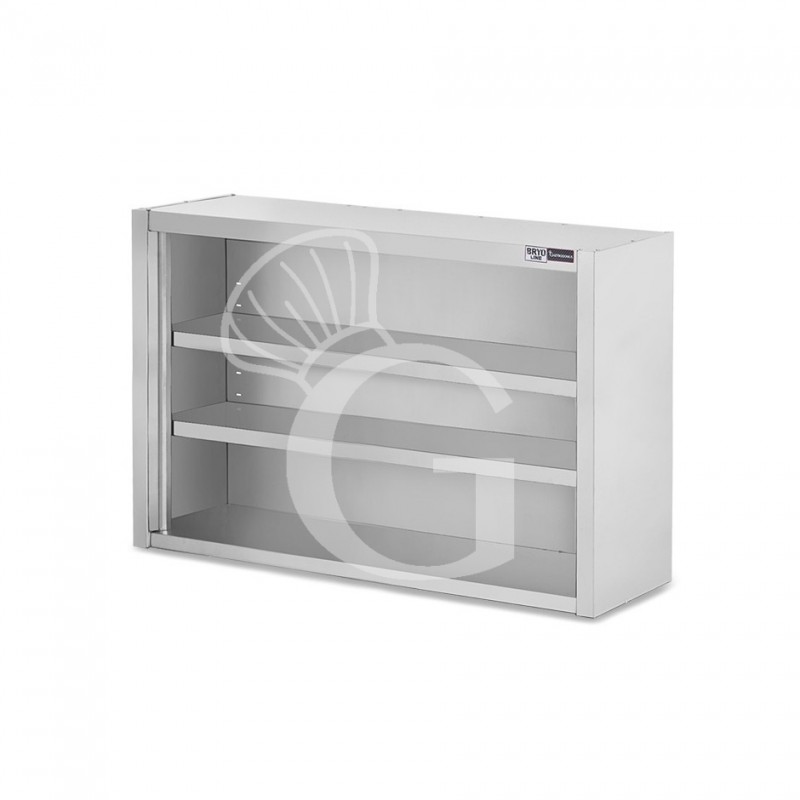 Armario de pared inox con 2 estantes, L 1100 mm x P 400 mm x A 1000 mm