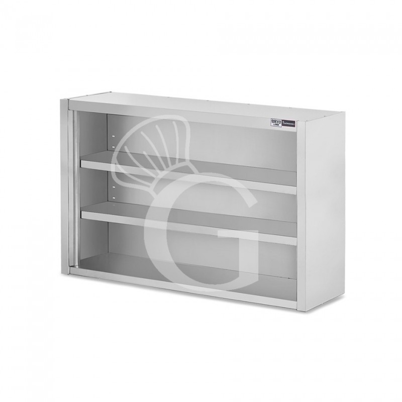 Armario de pared inox con 2 estantes, L 1600 mm x P 400 mm x A 1000 mm