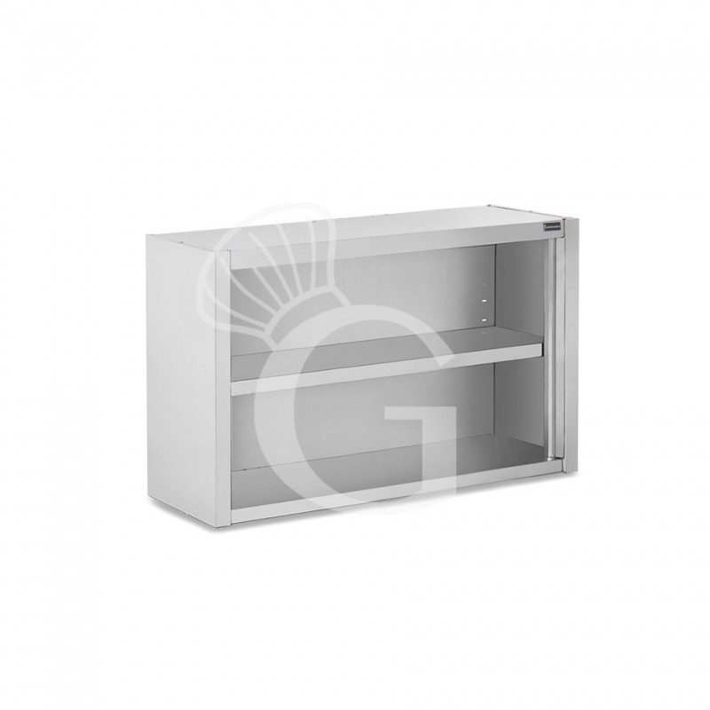 Armario de pared de acero inoxidable con 1 estante, L 1000 mm x P 400 mm x A 800 mm