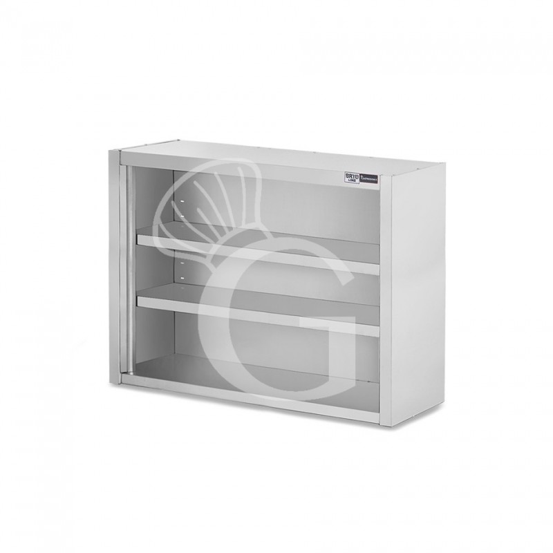 Armario de pared de acero inoxidable con 2 estantes, L 1000 mm x P 400 mm x A 1000 mm