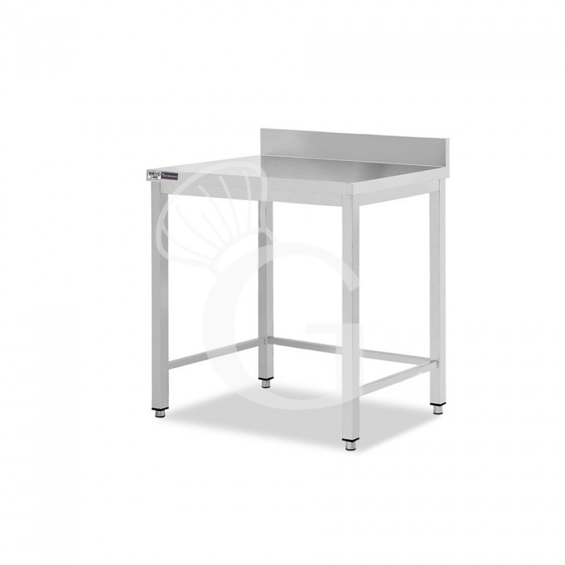 Mesa de acero inoxidable con peto trasero L 400 mm x P 700 mm x A 965 mm