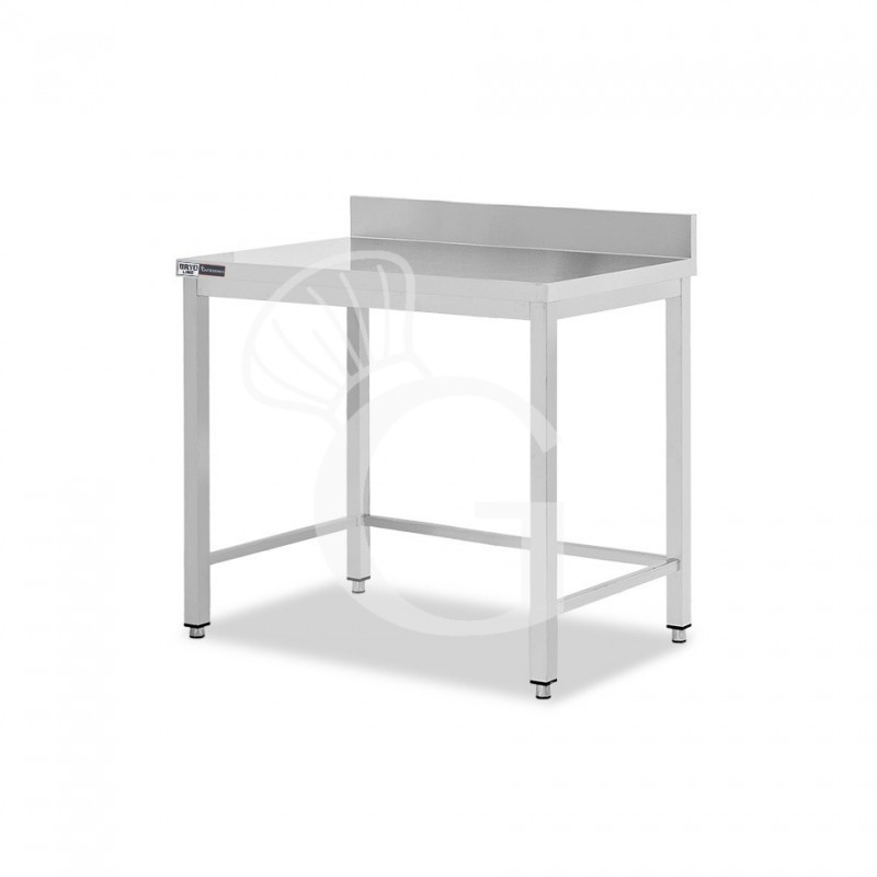Mesa de acero inoxidable con peto trasero L 600 mm x P 700 mm x A 965 mm
