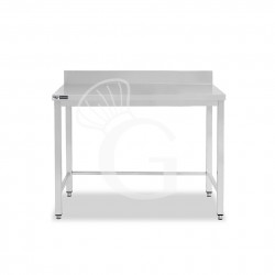 Mesa de acero inoxidable con peto trasero L 900 mm x P 700 mm x A 965 mm