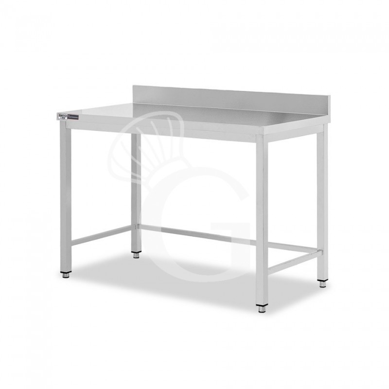 Mesa de acero inoxidable con peto trasero L 1000 mm x P 600 mm x A 965 mm