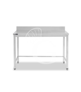 Mesa de acero inoxidable con peto trasero L 1000 mm x P 600 mm x A 965 mm