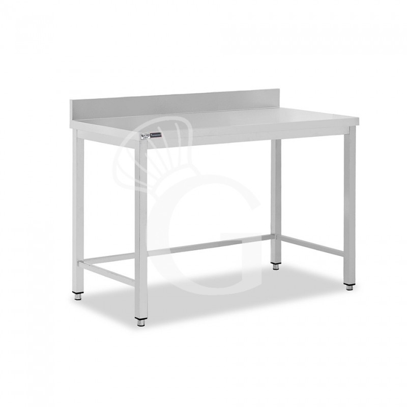 Mesa de acero inoxidable con peto trasero L 1000 mm x P 600 mm x A 965 mm