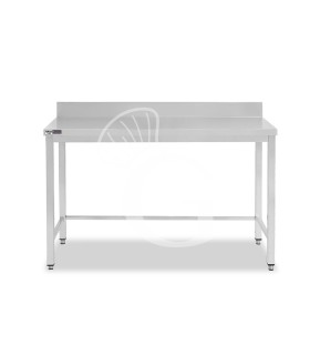 Mesa de acero inoxidable con peto trasero L 1500 mm x P 700 mm x A 965 mm