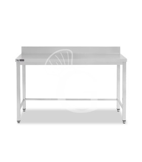 Mesa de acero inoxidable con peto trasero L 1700 mm x P 600 mm x A 965 mm