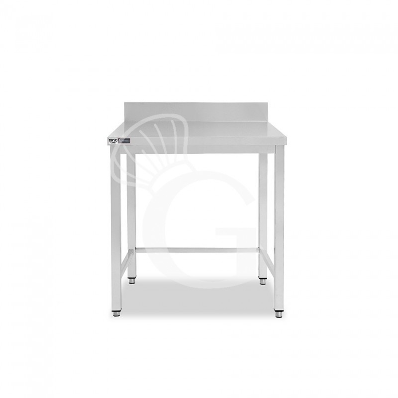 Mesa simple de acero inoxidable con peto , longitud 500 mm x profundidad 600 mm x altura 965 mm