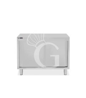 Mesa mural de acero inoxidable 2 puertas correderas L 1000 mm x P 800 mm x A 850 mm