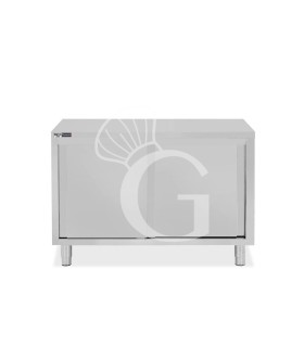 Mesa mural de acero inoxidable 2 puertas correderas L 1200 mm x P 800 mm x A 850 mm