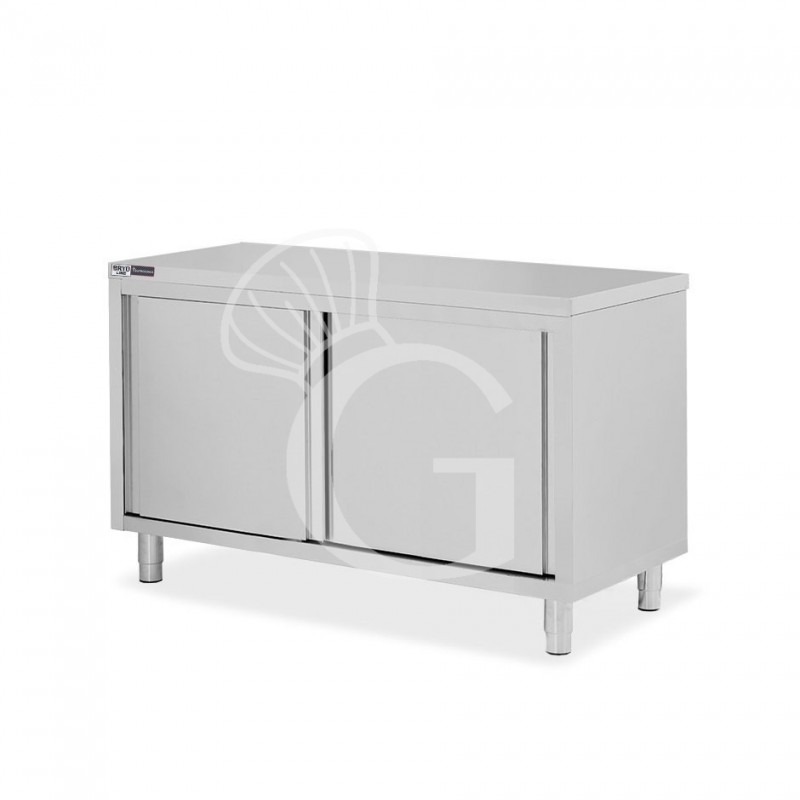 Mesa mural de acero inoxidable 2 puertas correderas L 1400 mm x P 700 mm x A 850 mm
