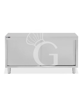 Mesa mural de acero inoxidable 2 puertas correderas L 1700 mm x P 600 mm x A 850 mm