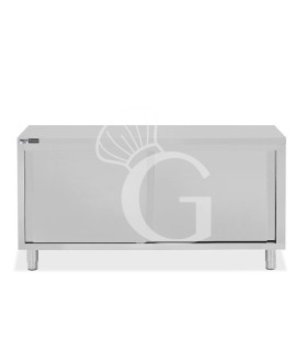 Mesa mural de acero inoxidable 2 puertas correderas L 1900 mm x P 800 mm x A 850 mm