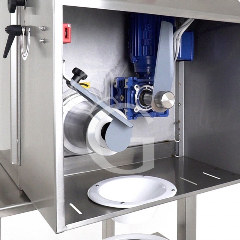 Combi boleadora maxi en acero inox y porcionadora combinadas con soporte en acero inox