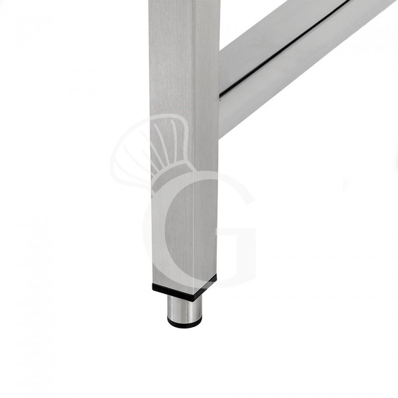 Mesa de acero inoxidable con 4 cajones y peto L 1800 mm x P 700 mm x A 965 mm