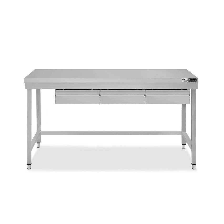 copy of Tavolo inox 3 cassetti L 1600 mm x P 700 mm x H 865 mm