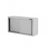 Armario de pared con puertas correderas de acero inoxidable con 1 estante, L 1000 mm x P 400 mm x A 650 mm
