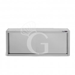Armario de pared con puertas correderas de acero inoxidable con 1 estante, L 2000 mm x P 400 mm x A 650 mm