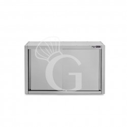 Armario de pared con puertas correderas de acero inoxidable con 1 estante, L 1100 mm x P 400 mm x A 800 mm