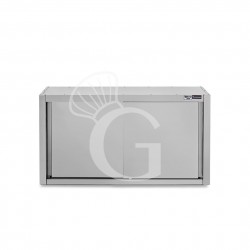 Armario de pared con puertas correderas de acero inoxidable con 1 estante, L 1200 mm x P 400 mm x A 800 mm