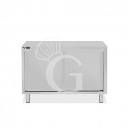 Mesa mural de acero inoxidable 2 puertas correderas L 1200 mm x P 600 mm x A 850 mm
