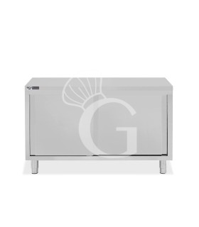 Mesa mural de acero inoxidable 2 puertas correderas L 1300 mm x P 800 mm x A 850 mm