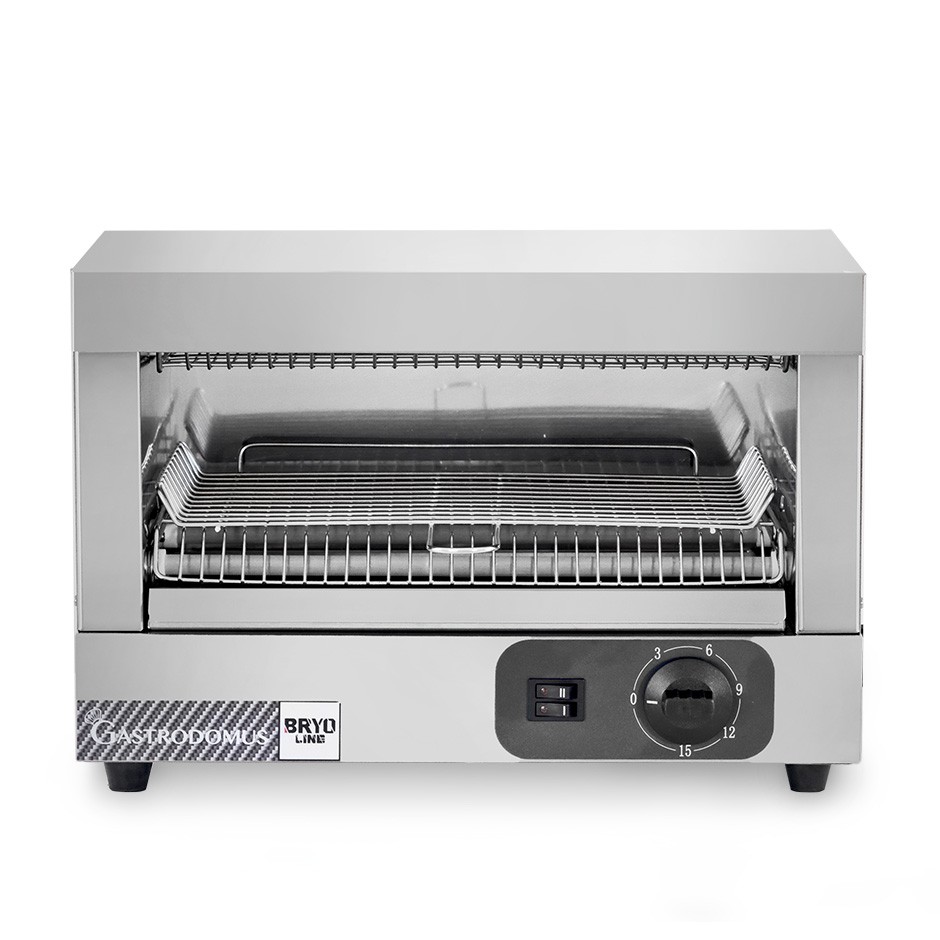 Tostadora profesional monofásica L 490 mm x P 260 mm x A 300 mm 3 pinzas bandeja para migas