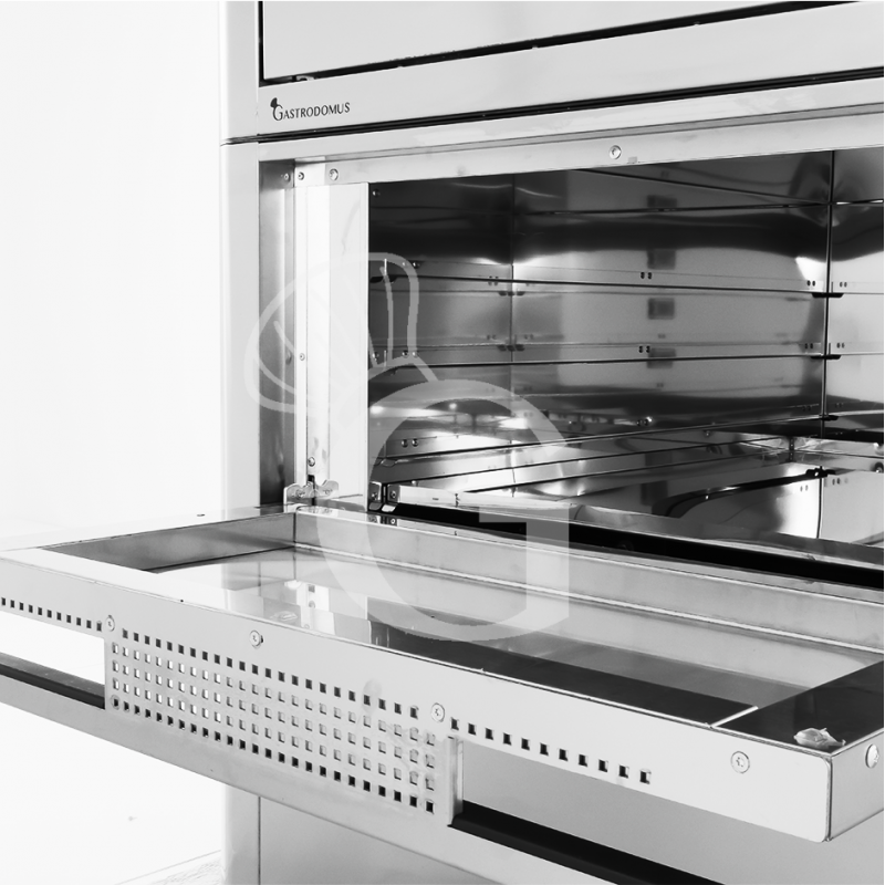 Horno eléctrico ventilado digital 4+4 pizzas Ø 35, resistencias internas, campana de condensación y célula de fermentación