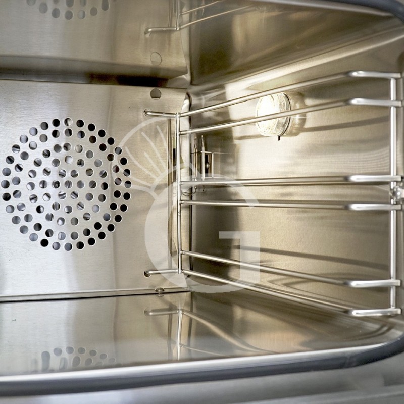 Horno eléctrico de convección, puerta abatible, controles mecánicos, 4 rejillas 435x315 mm, potencia 2,67 kw