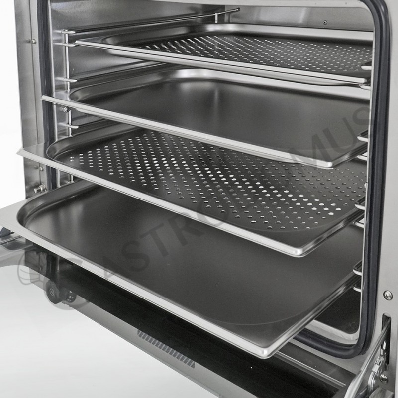 Horno eléctrico de convección, puerta abatible, controles mecánicos, 4 rejillas GN 1/1, potencia 2,67 kw