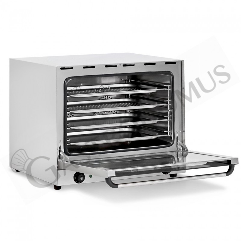 Horno eléctrico de convección, puerta abatible, controles mecánicos, 4 rejillas GN 1/1, potencia 2,67 kw