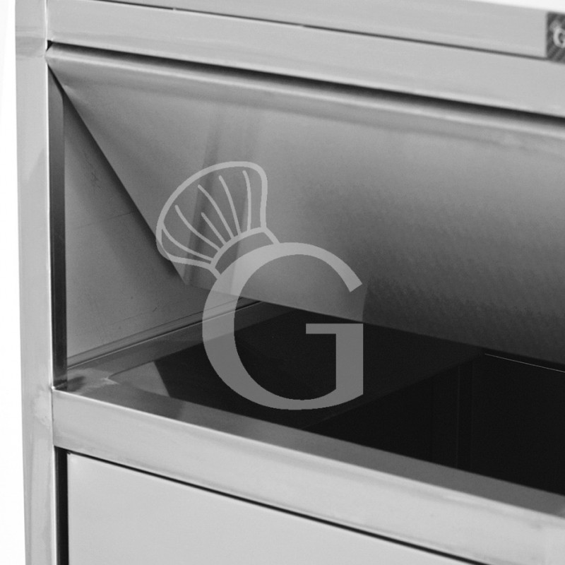 Contenedor para vaciado de bandejas 60 LT L 500 mm x P 530 mm x A 1225 mm