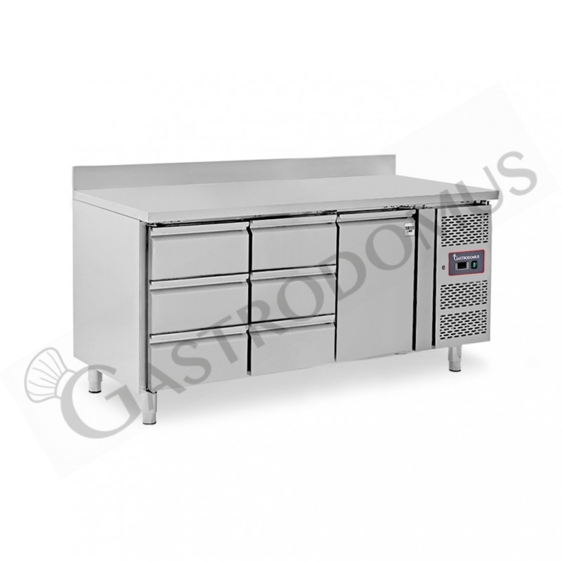 Mesa Refrigerada 6 Cajones 1 Puerta 700 mm de profundidad -2°C/+8°C Peto