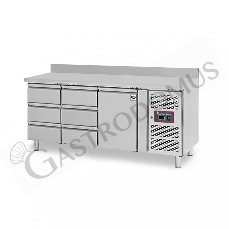 Mesa Refrigerada 6 Cajones 1 Puerta 700 mm de profundidad -2°C/+8°C Peto