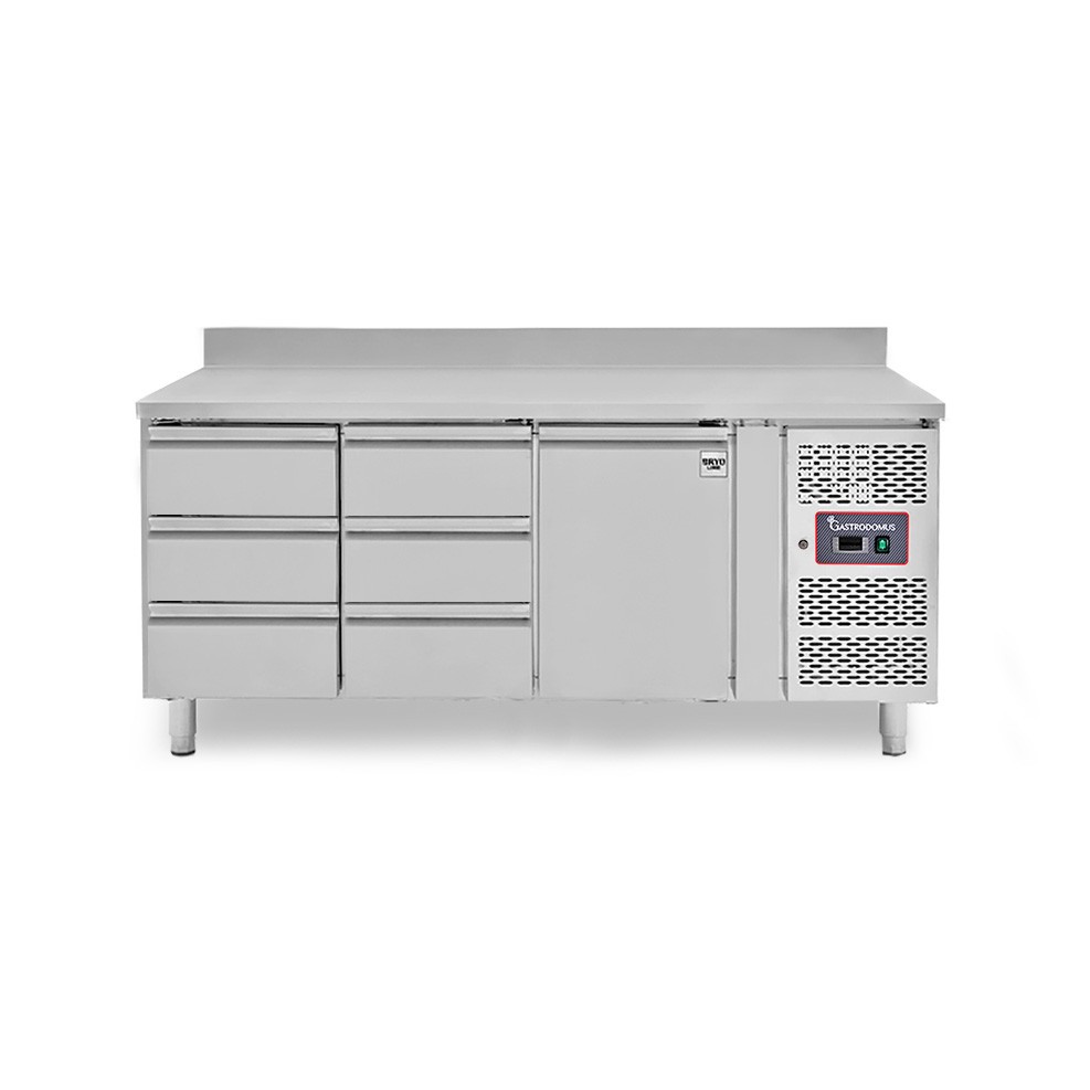 Mesa Refrigerada 6 Cajones 1 Puerta 700 mm de profundidad -2°C/+8°C Peto