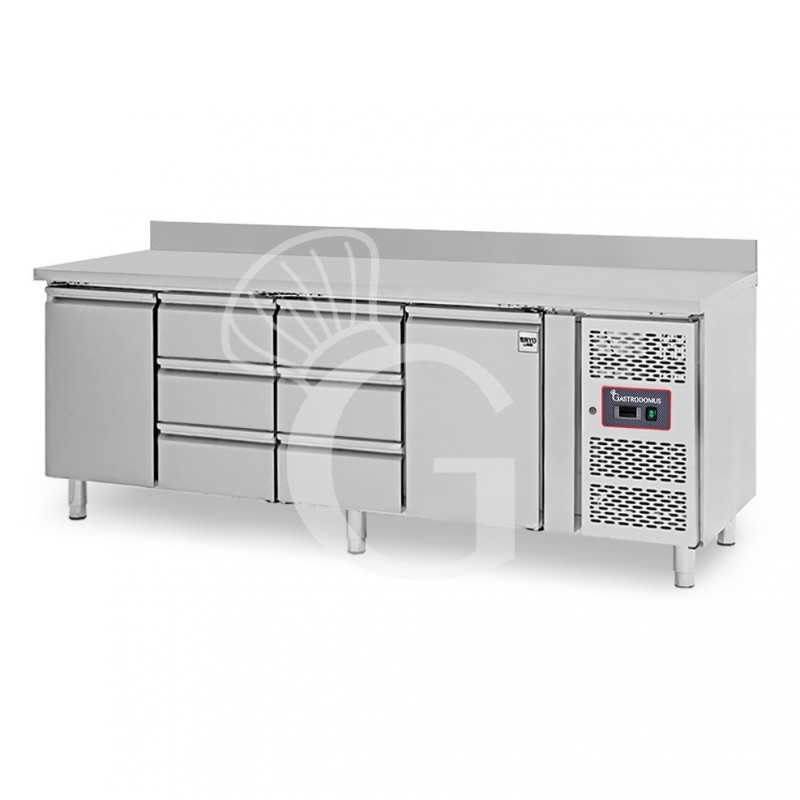 Mesa Refrigerada 6 Cajones 2 Puertas 700 mm de profundidad -2°C/+8°C Peto