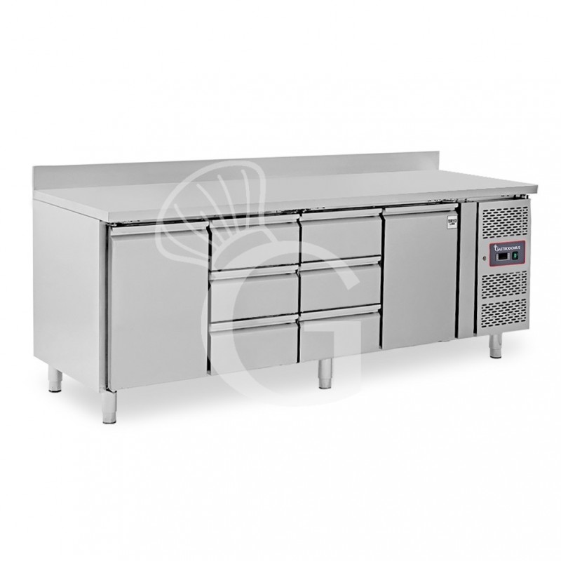 Mesa Refrigerada 6 Cajones 2 Puertas 700 mm de profundidad -2°C/+8°C Peto