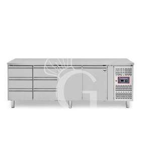 Mesa Refrigerada 6 Cajones 2 Puertas 700 mm de profundidad -2°C/+8°C Peto