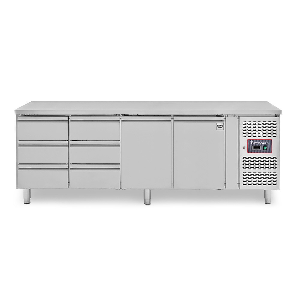 Mesa Refrigerada 6 Cajones 2 Puertas 700 mm de profundidad -2°C/+8°C Peto