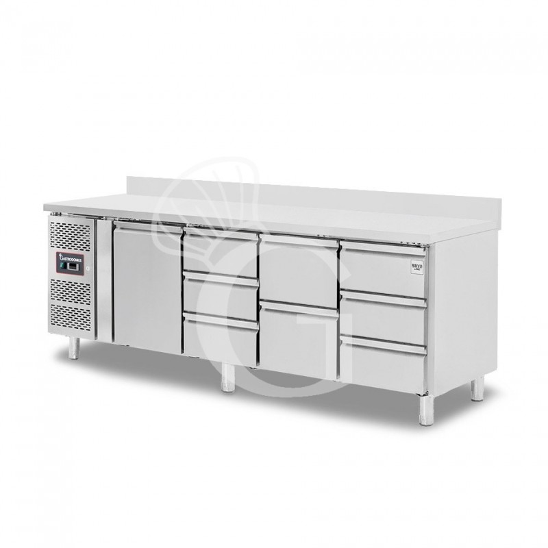 Mesa Refrigerada 8 Cajones Peto 1 Puerta 700 mm -2°C/+8°C Motor a la Izquierda