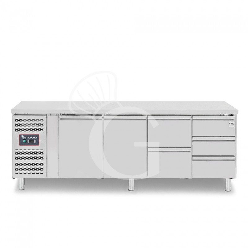 Mesa Refrigerada 5 Cajones 2 Puertas 700 mm de profundidad -2°C/+8°C  Motor a la Izquierda