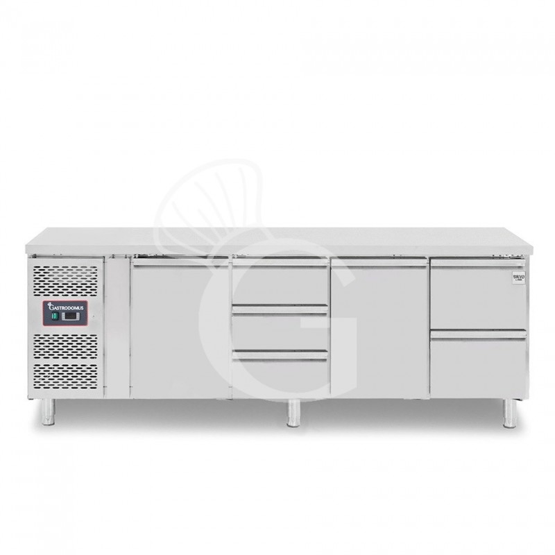 Mesa Refrigerada 5 Cajones 2 Puertas 700 mm de profundidad -2°C/+8°C  Motor a la Izquierda