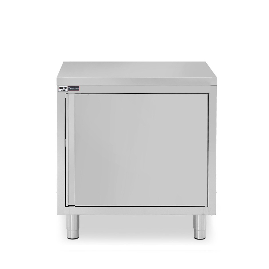 Mesa mural de acero inoxidable 1 puerta batiente L 600 mm x P 600 mm x A 850 mm