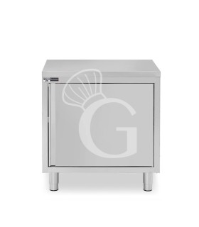 Mesa mural de acero inoxidable 1 puerta batiente L 600 mm x P 800 mm x A 850 mm