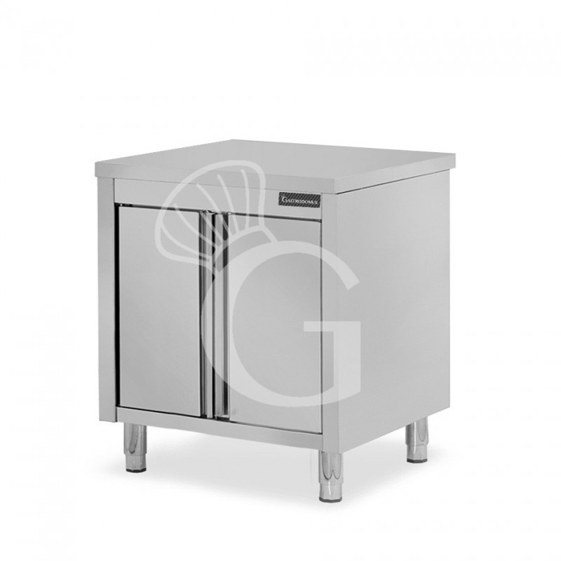 Mesa mural de acero inoxidable 2 puertas batientes L 900 mm x P 600 mm x A 850 mm