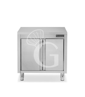 Mesa mural de acero inoxidable 2 puertas batientes L 900 mm x P 600 mm x A 850 mm