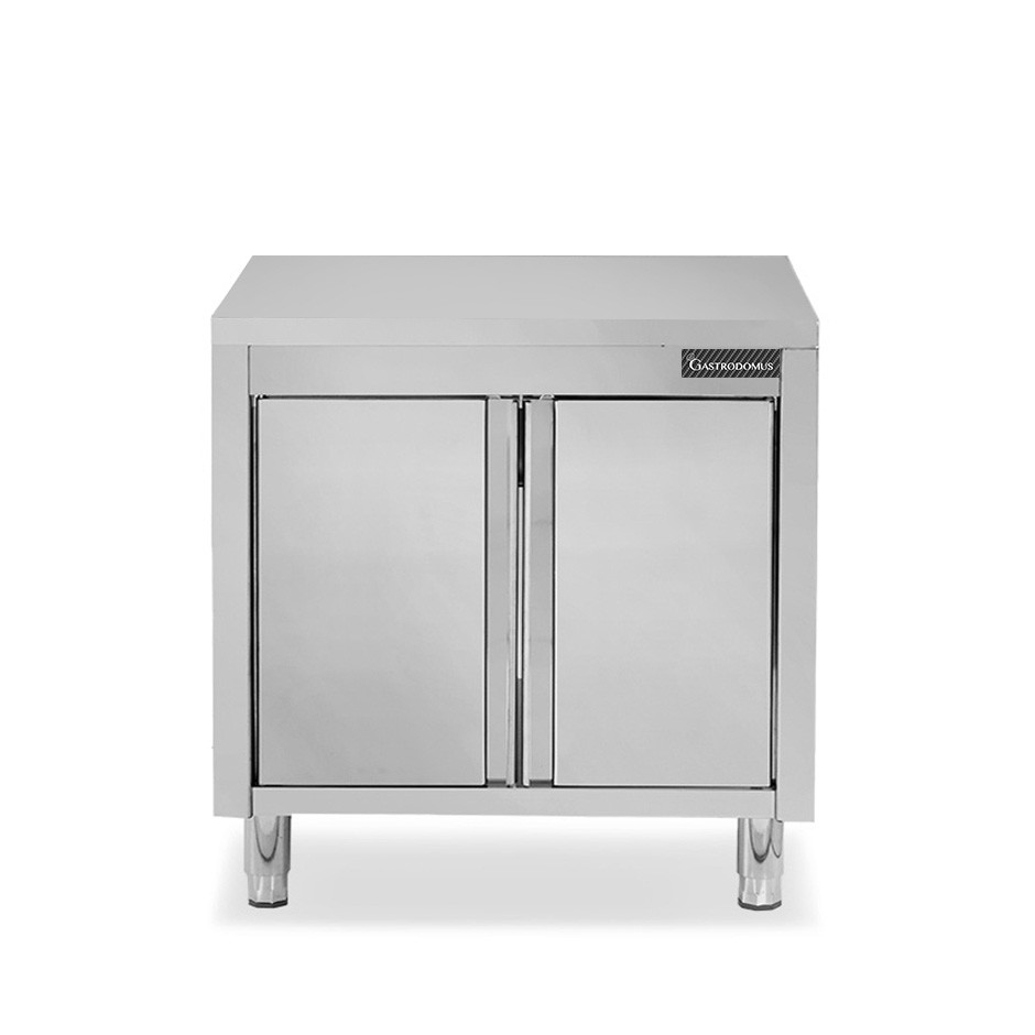 Mesa mural de acero inoxidable 2 puertas batientes L 900 mm x P 600 mm x A 850 mm