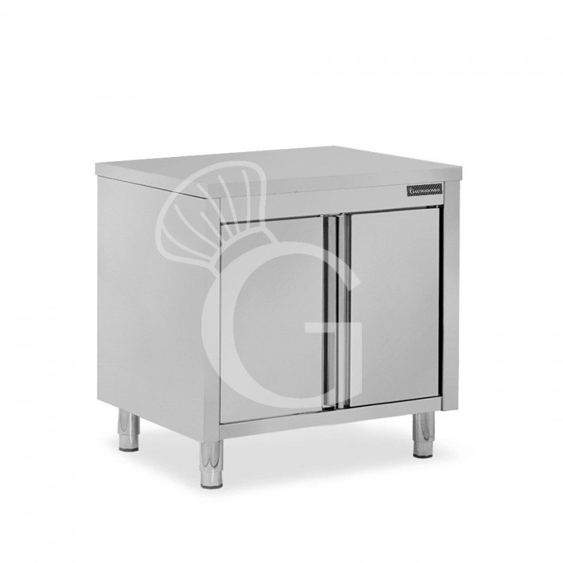 Mesa mural de acero inoxidable 2 puertas batientes L 900 mm x P 600 mm x A 850 mm